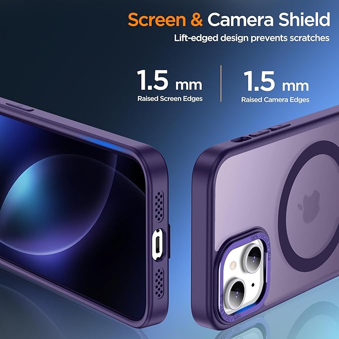 for iPhone 14 Case Compatible with Magsafe, Built-in Invisible Stand [Military Drop Protection] Strong Magnetic Shockproof Slim Protective Phone Case Cover for iPhone 14 6.1" (Purple)