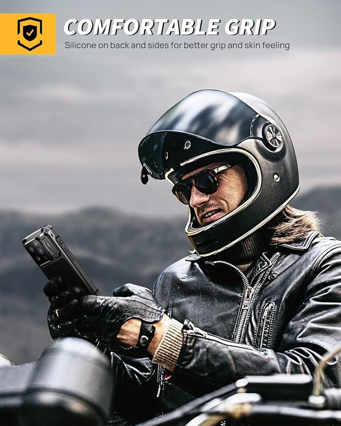 Lanhiem Magnetic for iPhone 14 Pro Metal Case, [Built-in Camera Kickstand & Glass Screen Protector] Heavy Duty Full Body Rugged Protective Military Magsafe Cover for iPhone 14 Pro 6.1" (Black)