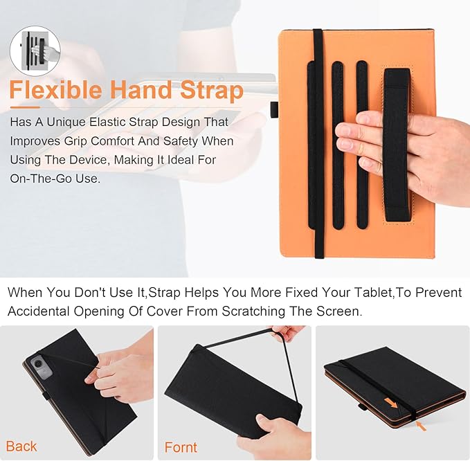 for Lenovo Tab M11 Case with Pen Holder,for Lenovo M11 Tablet Case with Hand Strap 11 Inch TB330FU 2024,Black
