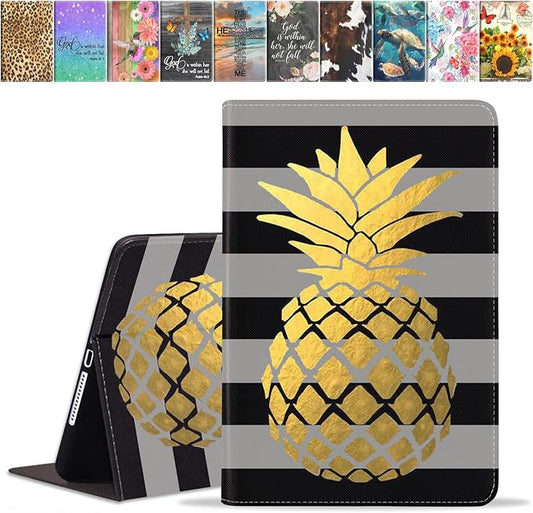 Case for Samsung Galaxy Tab A7 10.4 inch 2022/2020 (SM-T500/T503/T505/T507/T509), Premium PU Leather Stand Folio Cover with Auto Sleep/Wake, Pineapple