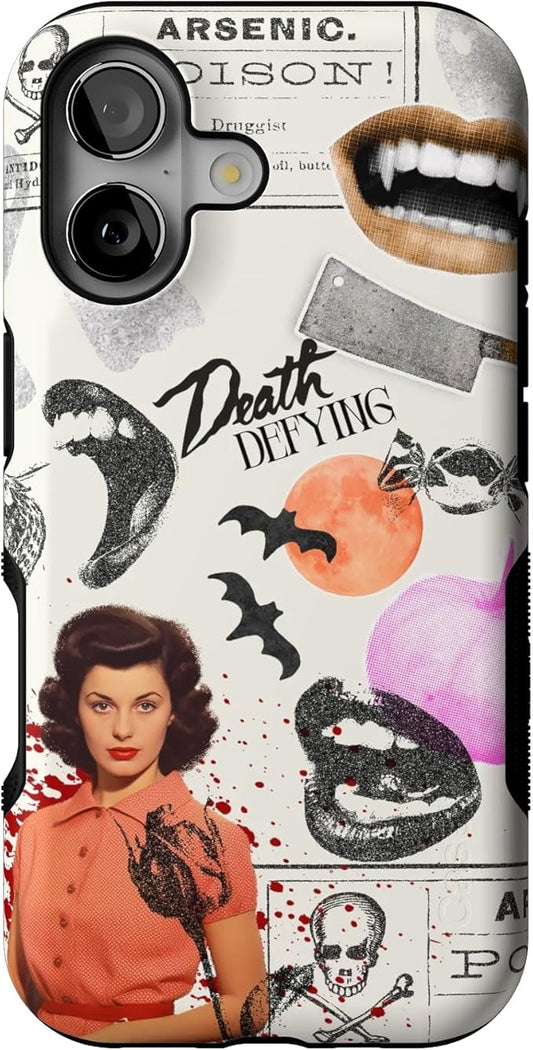 Casely iPhone 17 Case | If You Dare | Horror Collage | Bold Protective Design | Compatible with MagSafe