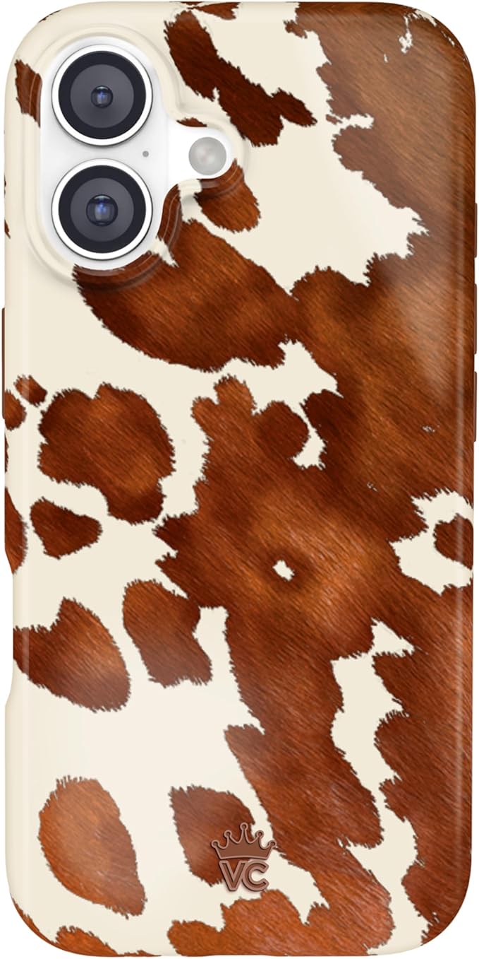 VELVET CAVIAR Case for iPhone 17 | Compatible with MagSafe | 10ft Drop Tested | Protective Western Cases | Cocoa Cow