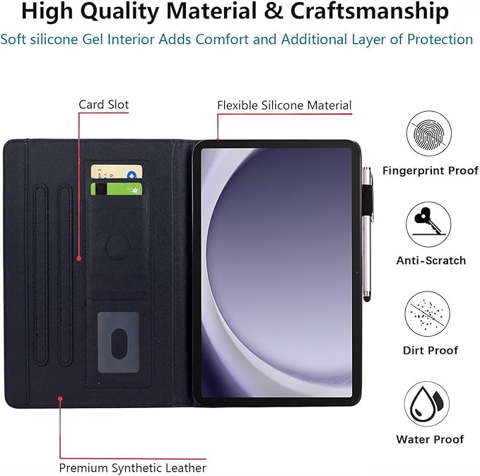 Case for Galaxy Tab A9+ Plus 11 Inch 2025 2024 2023 (SM-X210/X216/X218), Galaxy A9 11 Inch Case, Cute PU Leather Folio Stand Cover for Galaxy Tab A9 Plus, Auto Wake/Sleep - Colorful Flowers