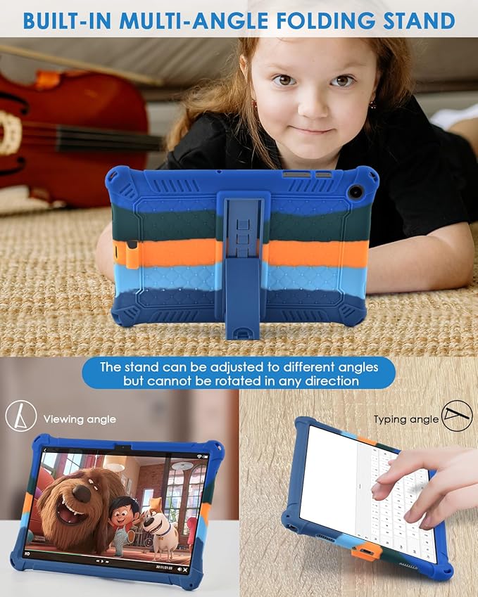 DETUOSI Compatible with Samsung Galaxy Tab A9 Plus Case 11 inch 2023, with Shoulder Strap & Stylus Pen, Soft Silicone Multi-Angle Case for Galaxy Tab A9+ Tablet SM-X210/X216/X218, Dazzling Dark Blue