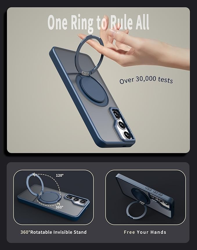 Magnetic Stand Case for Samsung Galaxy S23 6.1" [with 2 Screen Protectors] [360° Rotation Magnetic Stand] [Compatible with Magsafe] Military-Grade Drop Protection Case, Blue