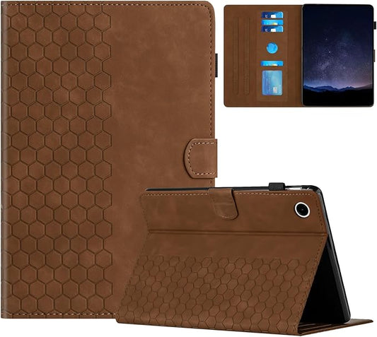 DTangLsm Case for Samsung Galaxy Tab A9 Plus/A9+ 5G 11 Inch 2023 (SM-X210/ X216/ X218) Multi-Angle Viewing PU Leather Smart Folio Stand Cover for Galaxy Tab A 9+ Case with Pen Holder, Honeycomb Brown