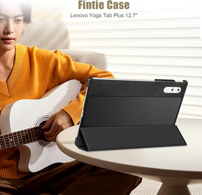 Fintie Case for Lenovo Yoga Pad Pro AI 12.7" TB520FU / Yoga Tab Plus 12.7 inch Tablet, Lightweight Slim Shell Stand with Auto Sleep/Wake, Black
