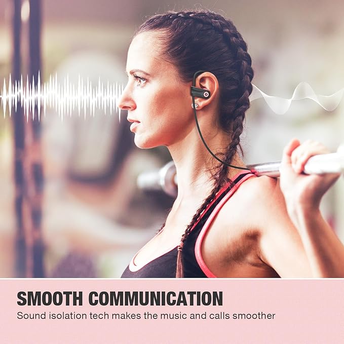 Boean Bluetooth Headphones, Wireless Earbuds with 16 Hours Bluetooth 5.3 Wireless Headphones HD Deep Bass Stereo IPX7 Waterproof Earphones for Sports Headset