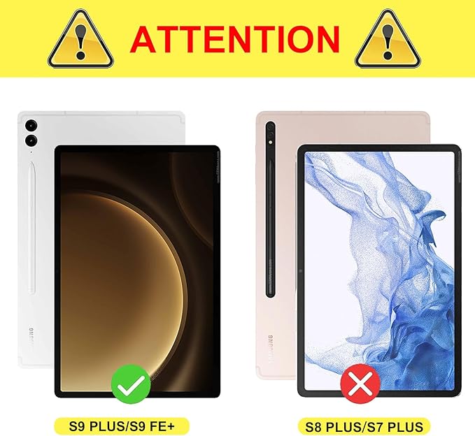 Case for Samsung Galaxy Tab S10+ Plus 2024 / S9 FE+ / S9+ 12.4 Inch 2023 Magnetic Multi-Angle Leather Folio Stand Shell With Card Holder, Brown