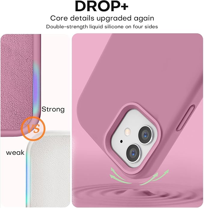 Vooii Compatible with iPhone 12 Case/iPhone 12 Pro Case, Liquid Silicone Upgrade [Soft Anti-Scratch Microfiber Lining] [Shockproof Drop Protection] Phone Case 6.1 inch - Lavender Purple