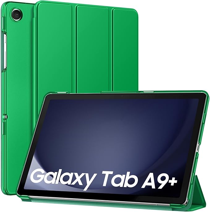 MoKo Case for Galaxy Tab A9+/A9 Plus 11 inch 2023, Slim Stand Protective Smart Cover with Hard PC Translucent Back Shell for Tab A9 Plus Tablet (SM-X210/X216/X218), Auto Wake/Sleep, Forest Green