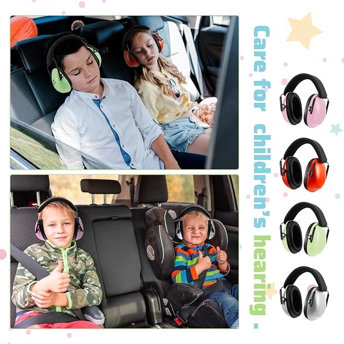 Amylove 6 Pcs Kids Noise Cancelling Headphones 27db Adjustable Earmuffs for Autism Sensory Toddler Children