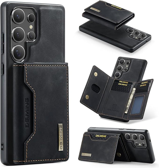 SZHAIYU M2 2 in 1 Detachable Leather Phone Cases for Samsung Galaxy S25 Ultra 5G Case Wallet with Card Holder Men 6.8'' (Black)