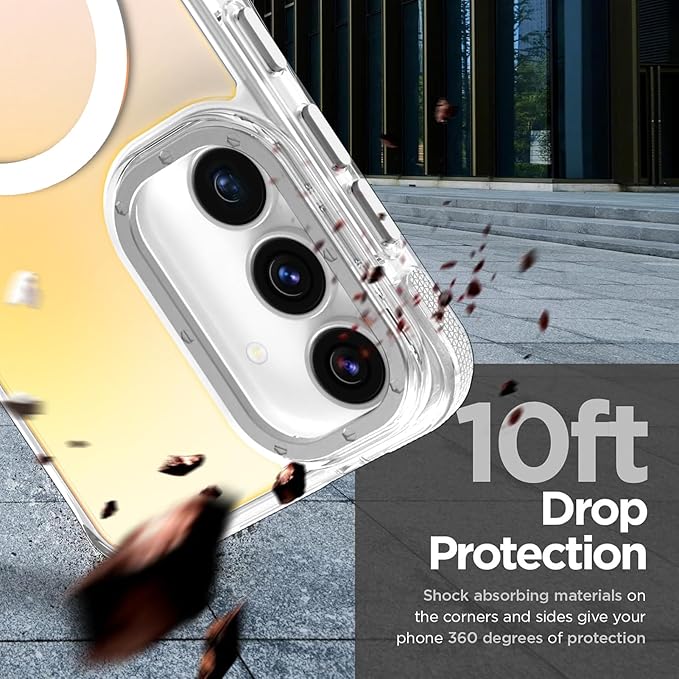 MOWIME Magnetic Case for Samsung Galaxy S25 FE 5G [Compatible with Magsafe] [Cute Fashion Fluorescent Design] [1 Screen Protector] Slim Translucent Matte Case for Galaxy S25 FE 5G 6.7", White