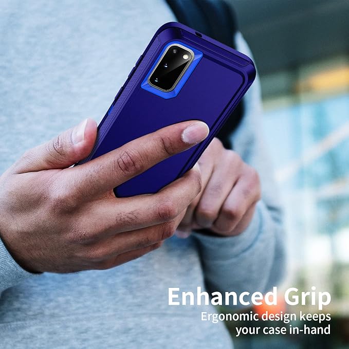 for Galaxy S20 FE 5g Case,Shockproof Dropproof Dustproof 3-Layer Full Body Protection Rugged Heavy Duty High Impact Hard Cover Case for Galaxy S20 FE 6.5 inch,Dark Blue