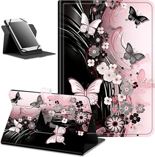 for Walmart Onn 10.4" Tablet Pro 2023 (Model:100110603) Case Dluggs 360 Degree Rotating Smart Protective Stand Cover for Walmart Onn 10.4 Inch Pro Tablet-Flowers Dancing Butterflies
