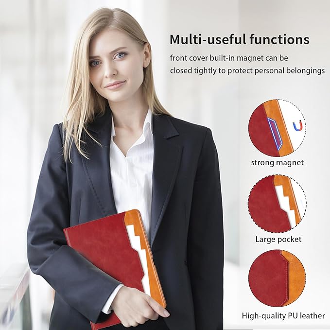 Case for Samsung Galaxy Tab S11 11 Inch 2025(SM-X730/SM-X736B) - PU Leather Folio Case with S Pen Holder and Pocket, Auto Wake/Sleep Smart Tablet Cover, Red