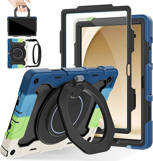 ROISKIN Case for Galaxy Tab A9 Plus 5G/ A9+ 11 Inch with HD Screen Protector & Shoulder Strap,Heavy Duty Military Case for Samsung Galaxy A9 Plus SM-X210/X216/X218 - Rotating Stand for Kids