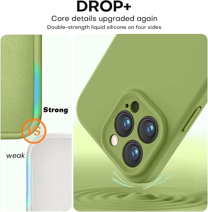 Vooii Compatible with iPhone 13 Pro Max Case, Liquid Silicone Upgrade [Camera Protection] [Soft Anti-Scratch Microfiber Lining] Shockproof Phone Case for iPhone 13 Pro Max 6.7 inch - Cedar Green