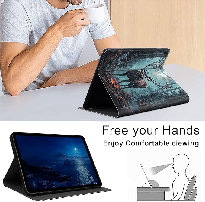 Case for Samsung Galaxy Tab A9+/A9 Plus 11” 2023 Model (SM-X210/X216/X218), Slim PU Leather Stand Cover with Auto Wake/Sleep, Multi-Angle Viewing & Shockproof, Enormous Stag