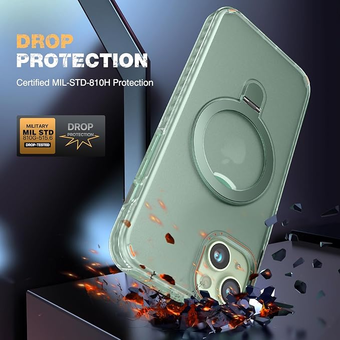 Diaclara Designed for iPhone 15 Plus Case with Stand, [with Privacy Screen Protector] [Anti Spy] [Military Grade Drop Protection] Heavy Duty Full-Body Shockproof Phone Case, Clear