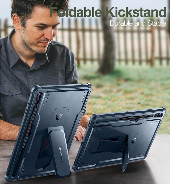 Dexnor Case for Samsung Galaxy Tab S10 Ultra (2024), S9 Ultra(2023), S8 Ultra(2022) 14.6 Inch, [Built in Screen Protector & Kickstand] with Pen Holder Heavy Duty Shockproof Protective Cover - Blue