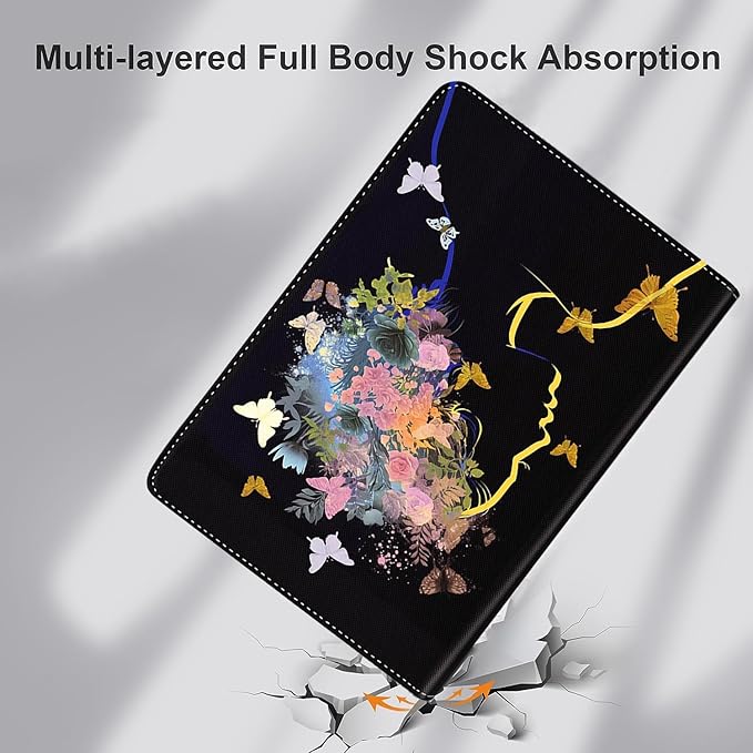 Case for Samsung Galaxy Tab A9 Plus 11 inch 2023，Slim Fit Foldable Standing Cover Case with Auto Sleep/Wake for Galaxy Tab A9+ 11’2023 (SM-X210/X216/X218)，Inspirational Women Butterfly