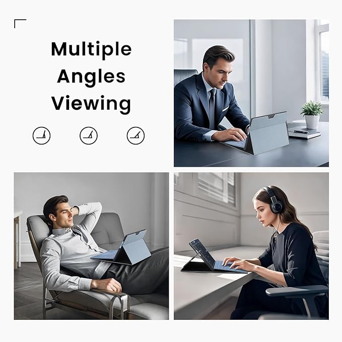 Omnpak Microsoft Surface Pro 11/10/9 Case, Lightweight Protective, Multiple Angle, Stylus Holder, Designed for Surface 11th Edition AI 2024/Pro 9 5G 13" 2022, Compatible with Type Cover Keyboard