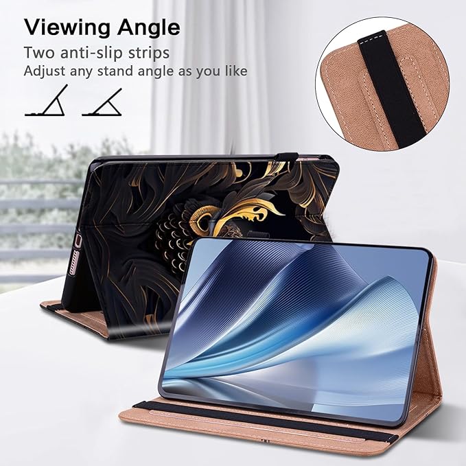 ALILANG Case for Samsung Galaxy Tab A9 Plus 11 Inch Case 2023 with Stylus, Shockproof Folding Stand Cover for Samsung Tab A9+ (SM-X210/X216/X218) Tablet Cases -Owl