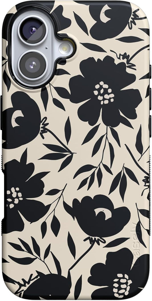 Casely iPhone 17 Case | Dark Fantasy | Contrast Floral | Compatible with MagSafe | Bold Protective Design