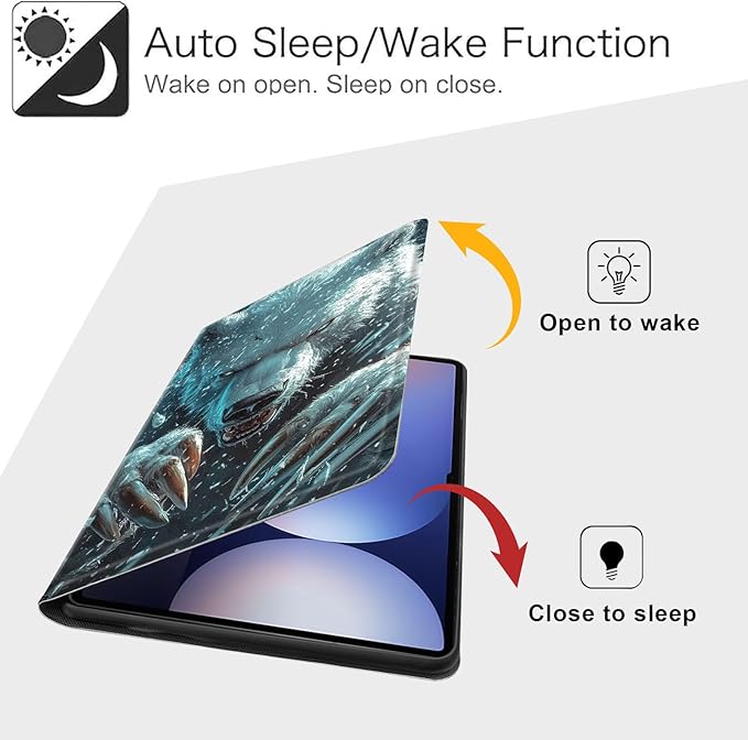 Case for Samsung Galaxy Tab S10 Plus/ S9 FE Plus/ S9 Plus 5G Tablet 12.4'', Slim PU Leather Stand Cover with Auto Wake/Sleep, Multi-Angle Viewing & Shockproof, White Bear with Claws