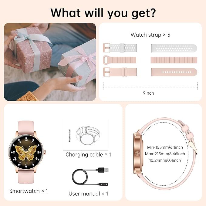 Smart Watch for Women, 1.27" HD Screen Fitness Tracker, Make/Answer Calls, 2026 Portable Smartwatches, 130+ Sport Modes with Heart Rate/Sleep Monitor, IP68 Waterproof, Fitness Watch for iOS Android