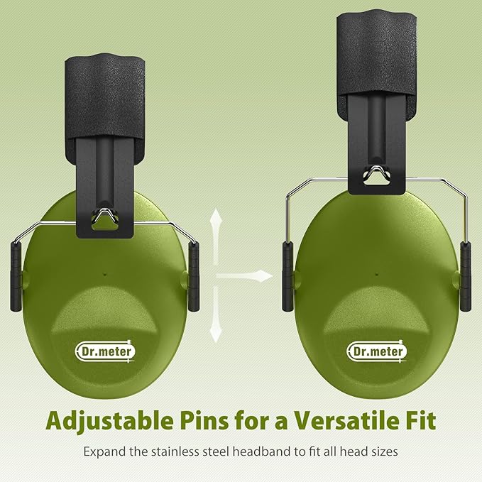 Dr.meter Noise Cancelling Ear Muffs: SNR27.4 Noise Cancelling Headphones for Autism with Adjustable Headband - Hearing Protection Ear Muffs for Kids Autism Sensory Monster Truck Demo Derby Mowing