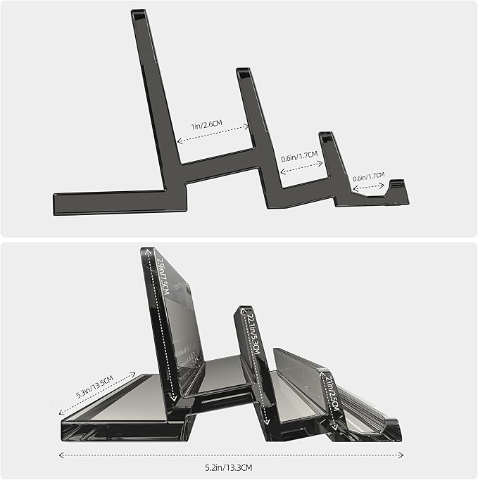 3-Slot Vertical Laptop Stand Laptop Holder for Desk Made of Premium Acrylic to Space-Saving for All Laptop/MacBook/Tablet/Phone (Black)