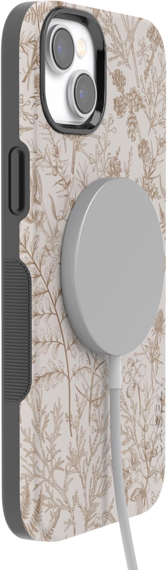 Casely iPhone 14 Case | Beige Garden | Neutral Floral | Compatible with MagSafe | Bold Protective Design