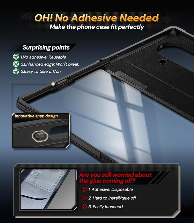 for Samsung Galaxy Z-Fold-7 Case: Shockproof Rugged [Dual-Stand][Hinge Protection][Anti-Fingerprint] Durable Silicone Armor Protective Cover for ZFold 7 5G 2025 (Black)