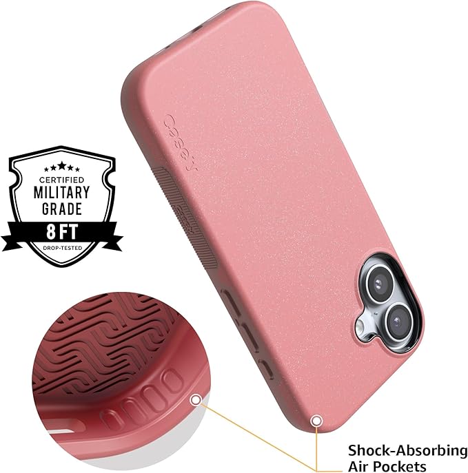 Casely iPhone 17 Case | Starfish Wishes | Coral Pink Shimmer | Compatible with MagSafe | Bold Protective Design