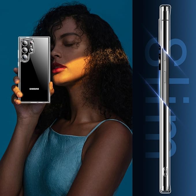 Red2Fire for Samsung Galaxy S24 Ultra Case Clear, [Non-Yellowing] [Slim Thin] [Military Grade Drop Protection] Lightweight Shockproof Protection Phone Case for S24 Ultra Case 6.8 inch, Clear