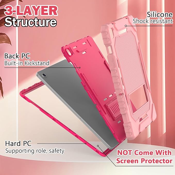 Grifobes for Samsung Galaxy Tab A9 Plus 11 Inch 2023 Cases, Heavy Duty Shockproof Rugged Cover for New Samsung Tablet A9+ 11" Case (SM-X210/X216/X218) with Kickstand for Kids, Rose Gold
