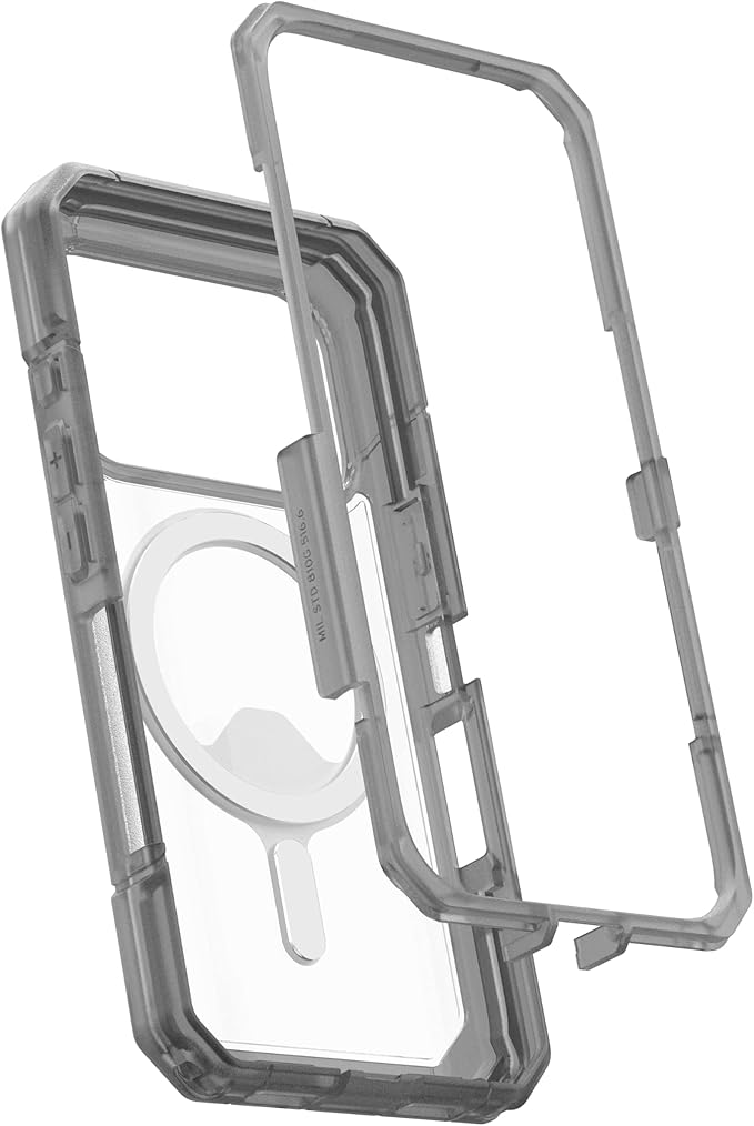 URBAN ARMOR GEAR UAG Designed for iPhone 17 Pro Case Trooper - Compatible with MagSafe Full Body with Port Protection Transparent Military Grade Full Body Protective Cover, Clear/Ash