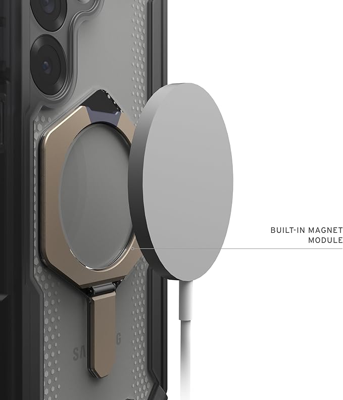 URBAN ARMOR GEAR UAG for Samsung Galaxy S25 Case 6.2" with Kickstand Plasma XTE - Compatible with Magnetic Charging Transparent Rugged Military Drop Tested Protective Cover, Ash/Titanium