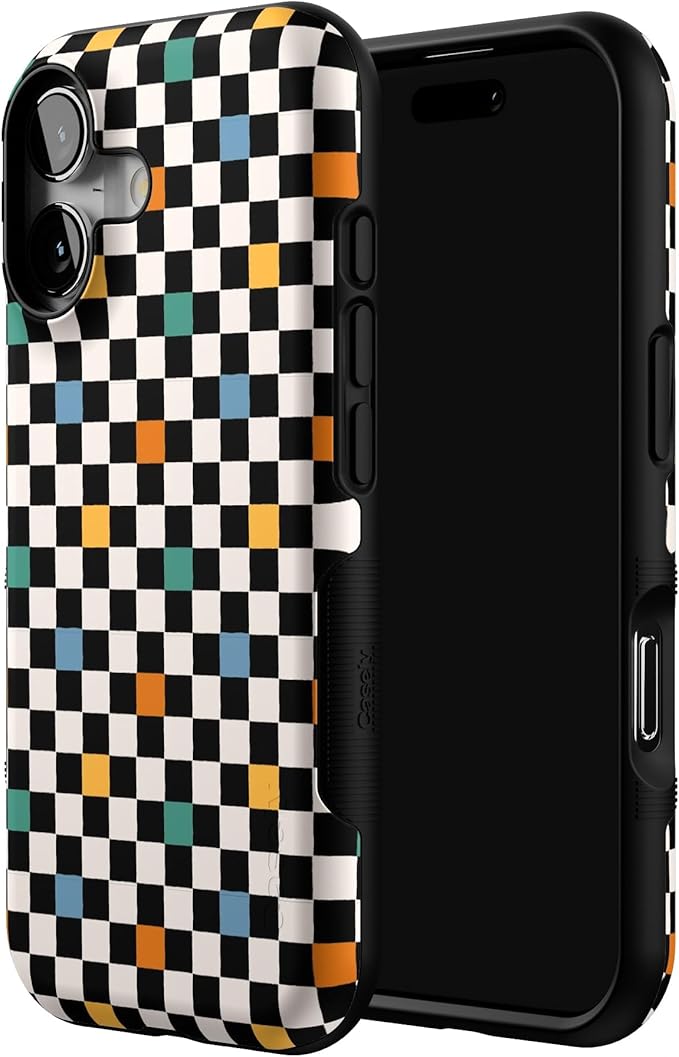 Casely iPhone 17 Case | Old Skool | Retro Checkerboard | Bold Protective Design | Compatible with MagSafe