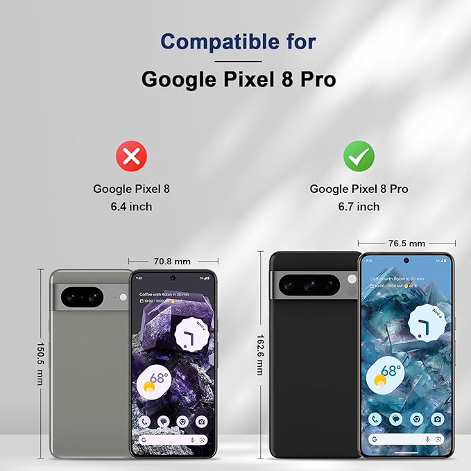 Jasonyu Flip Wallet Case for Google Pixel 8 Pro,Leather Magnetic Folio Cover with Card Holder,Kickstand - TPU Shockproof Durable Protective Phone Case,Blue