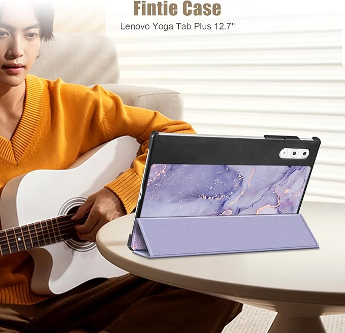 Fintie Case for Lenovo Yoga Pad Pro AI 12.7" TB520FU / Yoga Tab Plus 12.7 inch Tablet, Lightweight Slim Shell Stand with Auto Sleep/Wake, Lilac Marble