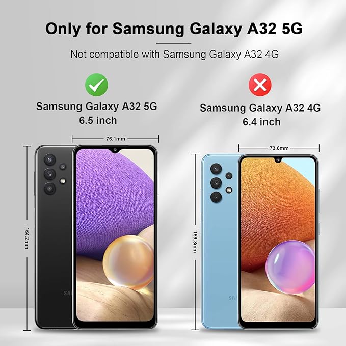 Jasonyu Flip Wallet Case for Samsung Galaxy A32 5G,Leather Magnetic Folio Cover with Card Holder,Kickstand - TPU Shockproof Durable Protective Phone Case,Black