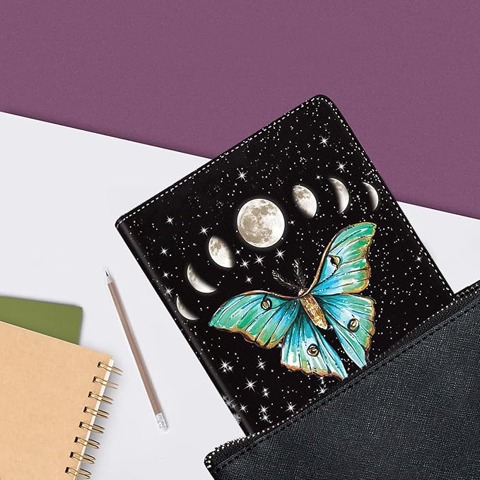 Case for Samsung Galaxy Tab A9 Plus 11 inch 2023，Slim Fit Foldable Standing Cover Case with Auto Sleep/Wake for Galaxy Tab A9+ 11’2023 (SM-X210/X216/X218)，Wildflower Moth Moon Phase Botanical