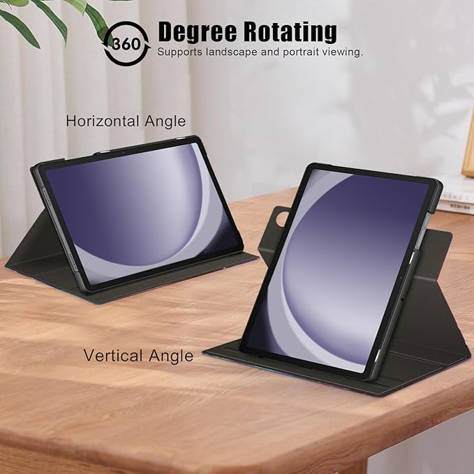 Case for Samsung Galaxy Tab A9 Plus/Galaxy Tab A9 + 11 Inch 2023 SM-X210/X216/X218 Tablet,360° Rotating Stand Cover with Auto Sleep/Wake,Galaxy