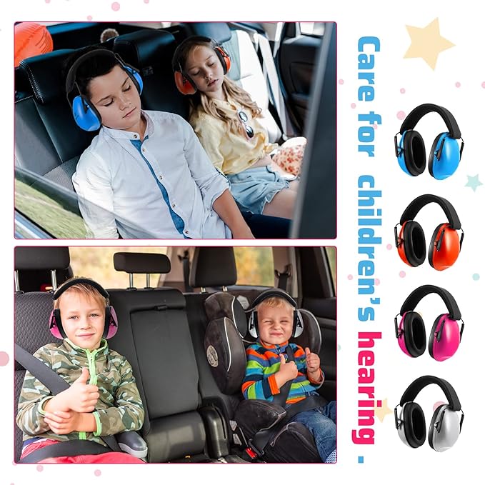 Amylove 6 Pcs Kids Noise Cancelling Headphones 27db Adjustable Earmuffs for Autism Sensory Toddler Children(Assorted Colors)