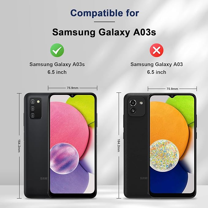 Jasonyu Flip Wallet Case for Samsung Galaxy A03s [US Version],Leather Magnetic Folio Cover with Card Holder,Kickstand - TPU Shockproof Durable Protective Phone Case,Blue