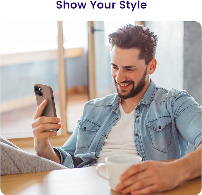 OTOFLY Designed for iPhone 14 Case, Silicone Shockproof Slim Thin Phone Case for iPhone 14 6.1 inch (Light Brown)